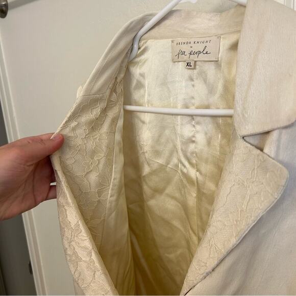 Brenda Knight Free People Cream Lace Blazer XL NWT Double-Breasted - Picture 9 of 14